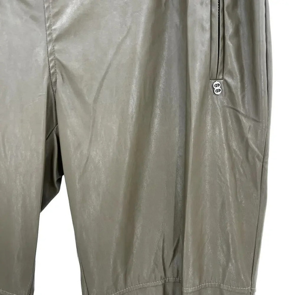 Ottod'Ame Military Green Faux Leather Jogger Pants‎ Size 46  / US 10 - Picture 5 of 15